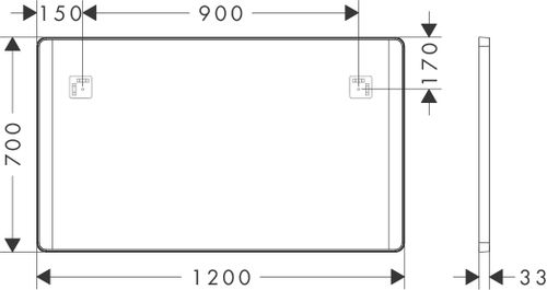 Hansgrohe-Xarita-Lite-Q-Spiegel-mit-seitlicher-LED-Beleuchtung-1200-30-Wandschalter-Mattschwarz-54965670 gallery number 1